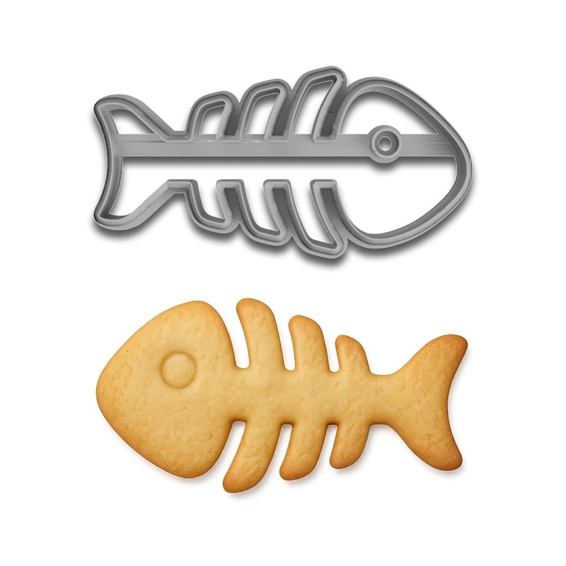 Fish Bone Cookie Cutter – 4×1.9 Inches, Fun and Unique Baking Tool