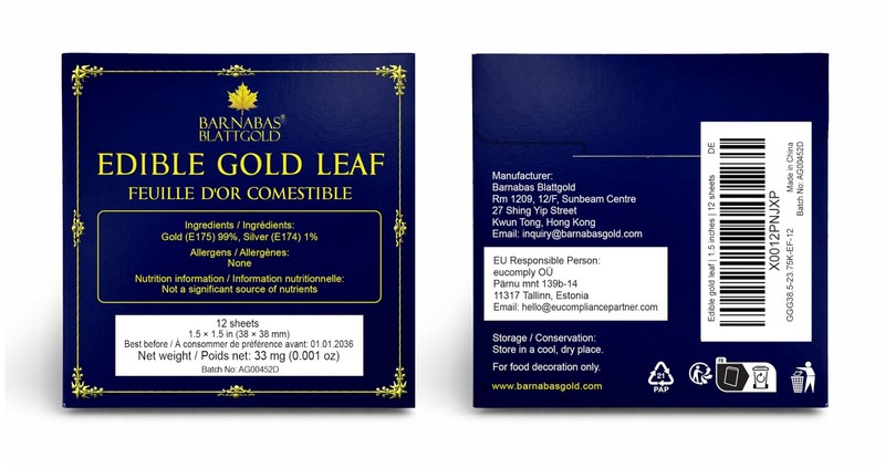Barnabas Edible Gold Leaf 24K - Cake Decorations, Loose Gold Leaf Sheets for Cup gallery