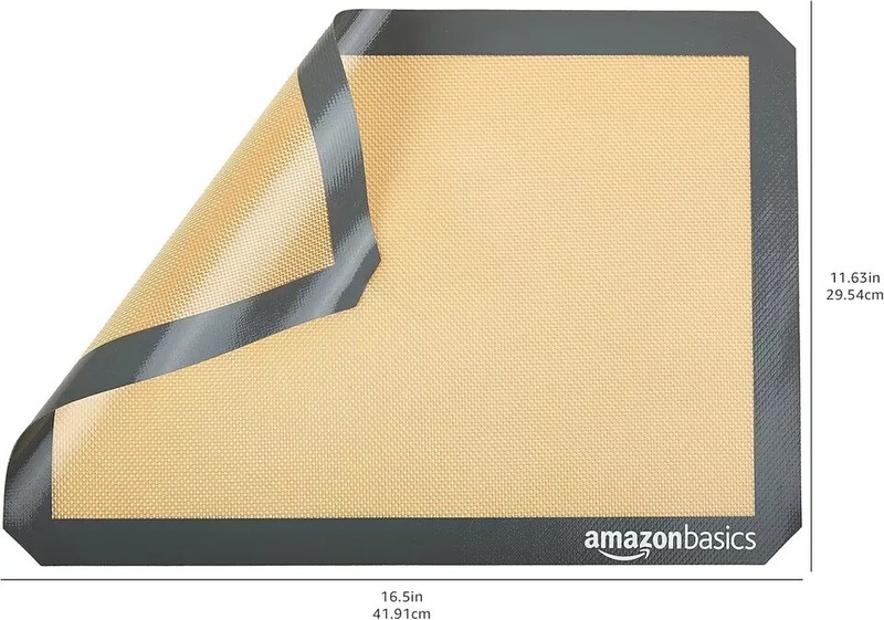 Amazon Basics Silicone, Non-Stick, Food Safe Baking 2-Pack, New Beige/Gray gallery
