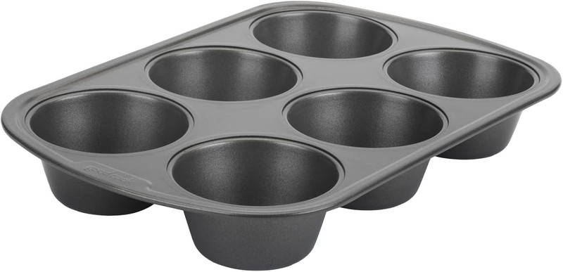 Everyday Nonstick Steel Jumbo Texas Muffin Pan, 6-cup, Gray gallery