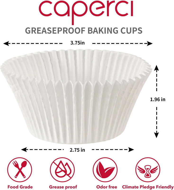 Jumbo Cupcake Liners White Muffin Baking Cups 300-Count, No Smell, Food Grade, U gallery