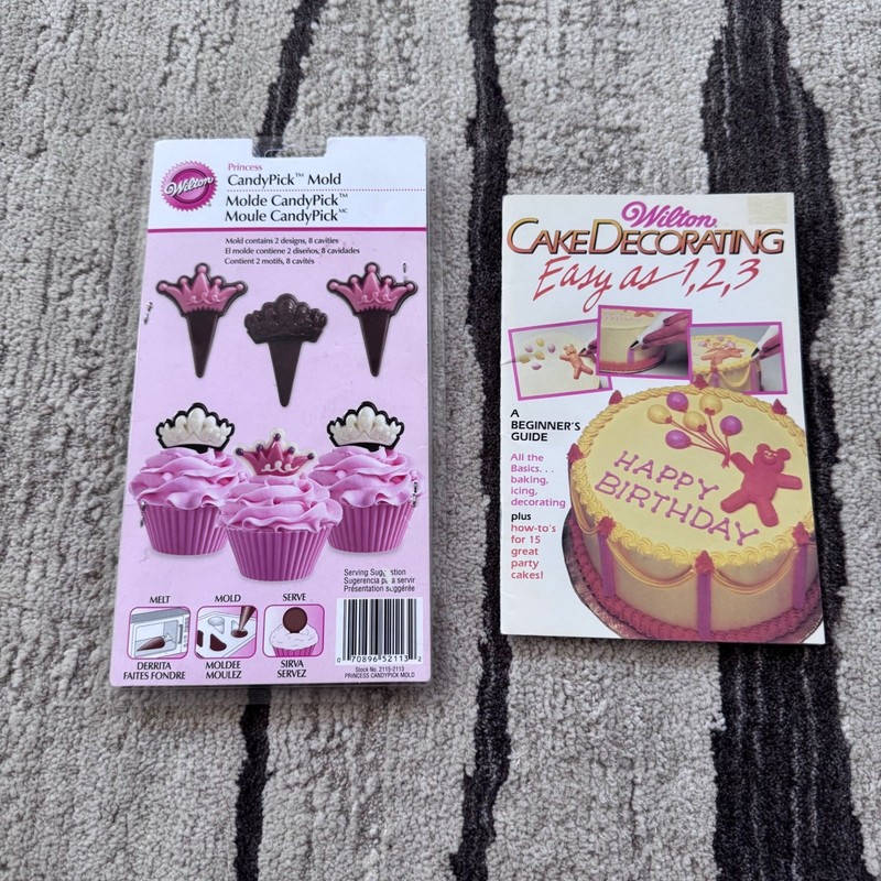 Wilton Princess CandyPick Mold 2115-2113 & Cake Decorating Easy as 123 Booklet