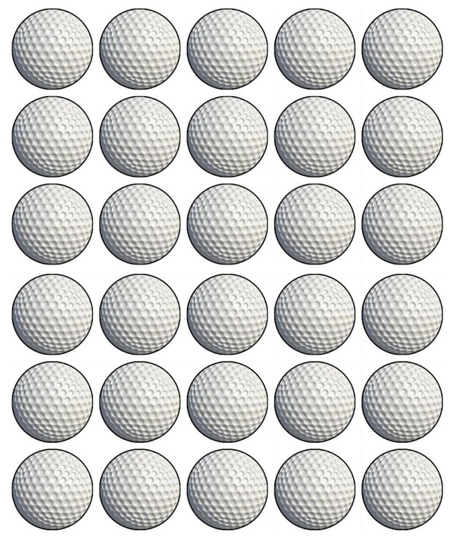 Golf Balls Edible Cake Toppers Icing Birthday Cake Golf Decorations (3 Sizes)