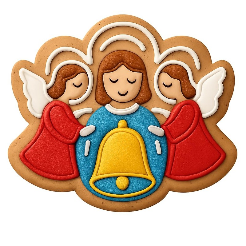 Bell's Angels Ringing In Harmony Cookie Cutter & Stamp, Fondant & Clay - 4x3.5 gallery