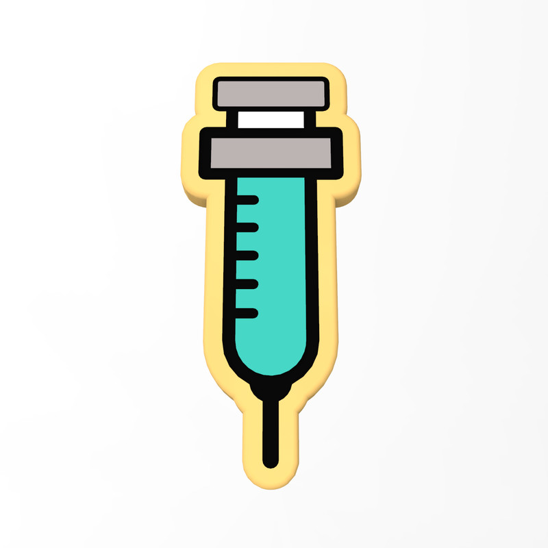 Vaccine Shot Cookie Cutter & Stamp | Flu Virus Syringe Doctor Nurse Needle Stick gallery