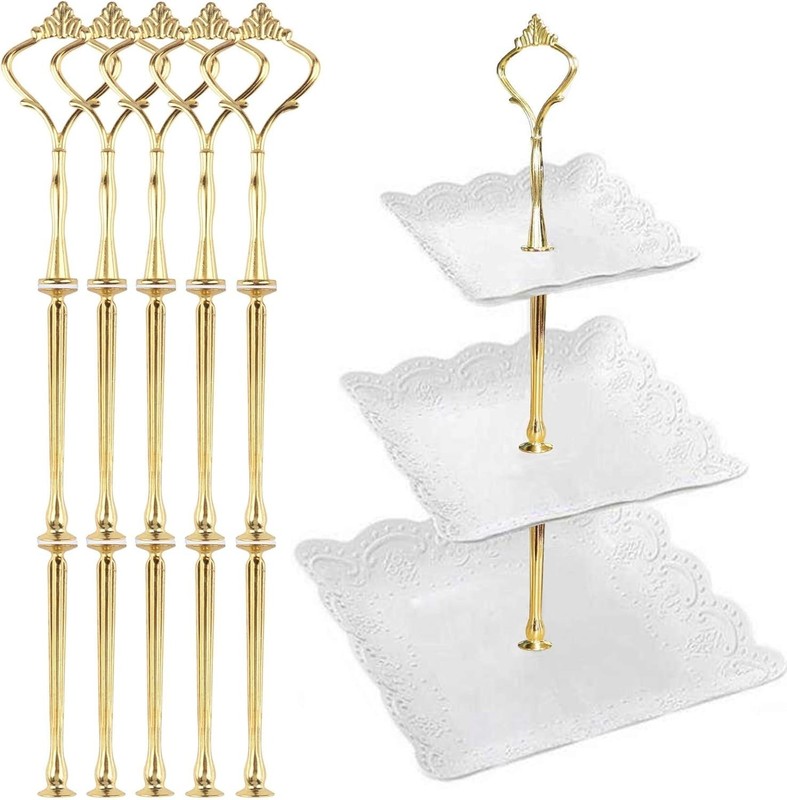 3 Tier Tiered Tray Hardware Kits Fruit Cake Plate Handle Fitting Hardware Rod