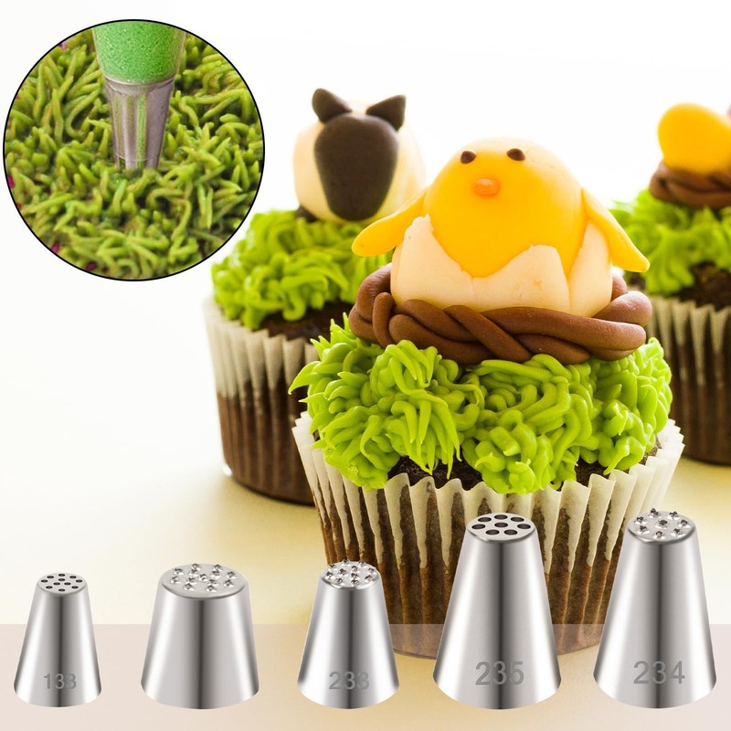 5 PCS Grass Piping Tip Stainless Steel Icing Cake Decorating Frosting Baking gallery