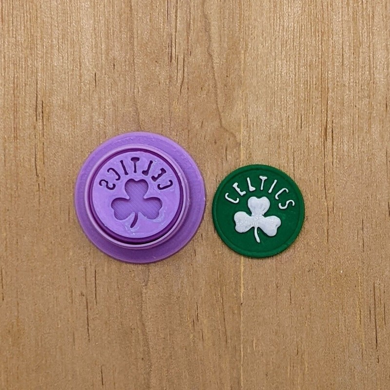 Boston Celtics Cutter & Stamp for cookies, ceramics, pottery, polymer clay
