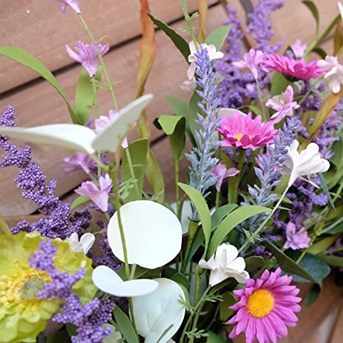 Spring Summer Wild Flower Artificial Daisy Front Door Wreath, Everyday 20 Inch gallery