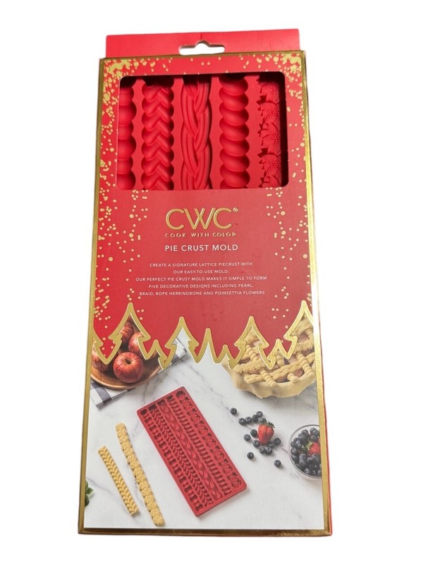 Cook With Color Silicone 5 Design Pie Crust Mold
