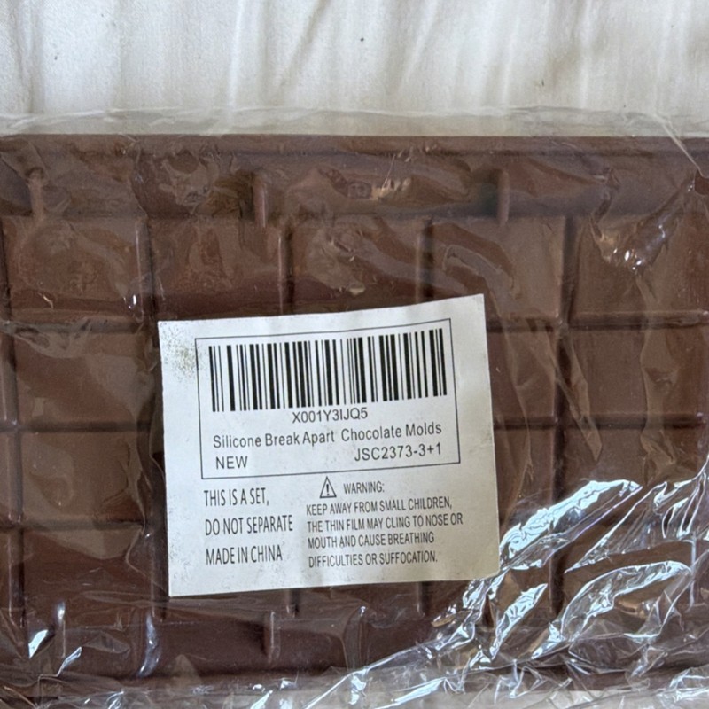 Set of 4 Silicone Brown Grid Break Apart Chocolate Molds Non-Stick JSC2373-3+1 gallery