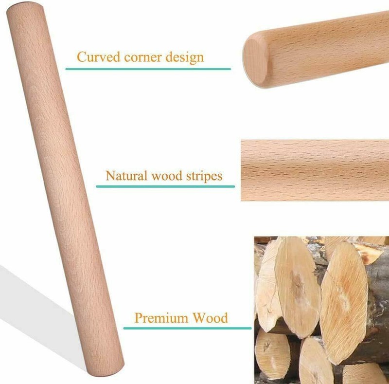 Wooden Rolling Pins for Bakin, Nonstick Rolling Pin (13x1.4 inch) gallery