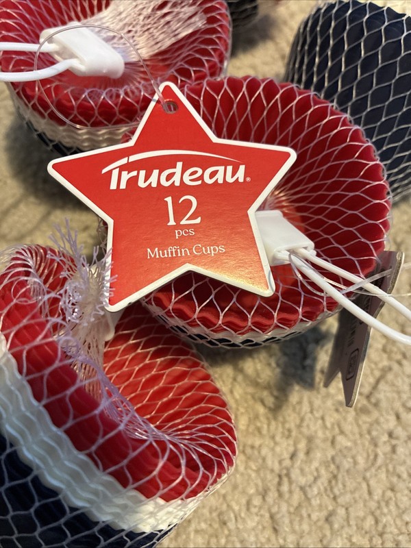 Trudeau Silicone 5 Dozen Standard Muffin Baking Cups, Red, White and Blue gallery