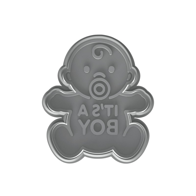 Baby Boy with Pacifier Cookie Cutter & Stamp 4x3.2" for Baking & Fondant Clay gallery