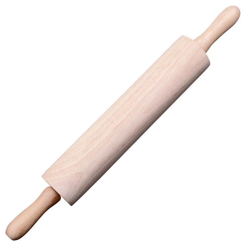 WRP-13 Wooden Rolling Pin Smooth Handle Dough Roller Kitchen 13 Inches