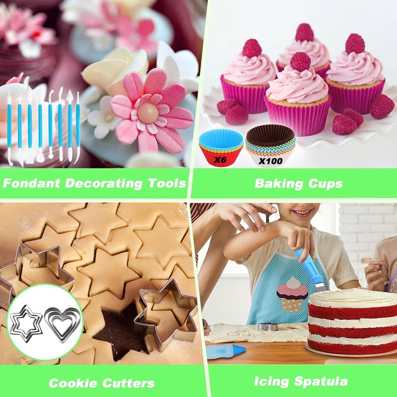 Cake Decorating Tools Supplies Kit, 236 Pieces Baking Accessories with Storag... gallery