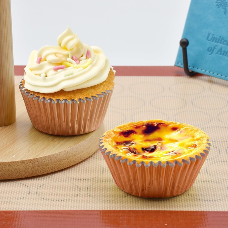 200 Pcs Orange Foil Cupcake Liners Standard Baking Cups Muffin Paper Cases gallery