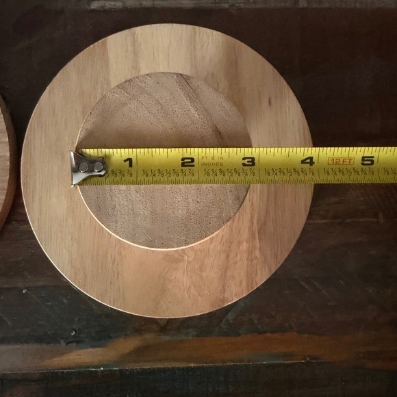 Set of 2 Wooden 6.5" Merry Christmas Cake Stands Dessert Display Lazer Engraved gallery