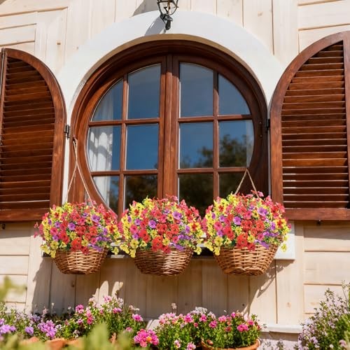 12 Bundles Artificial Flowers for Spring Summer Outdoor Decoration Mixed Color gallery