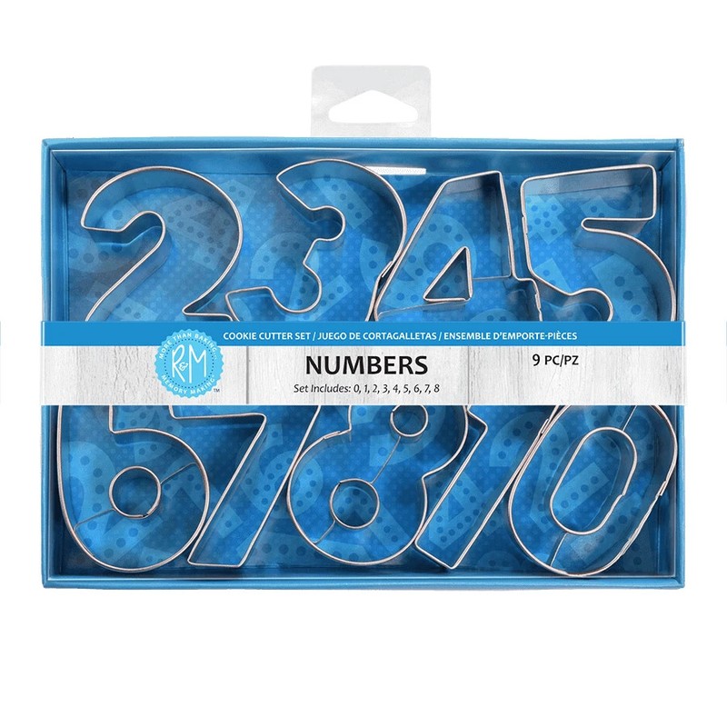1- 9 Number Cookie Cutters 9 PC Set-