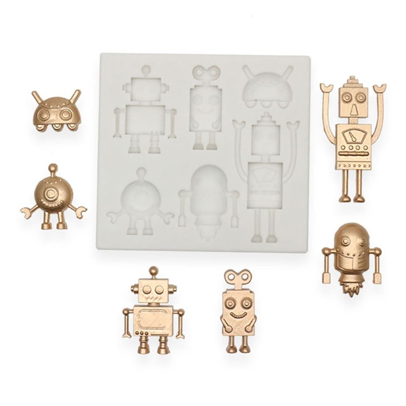 Candy Moulds Baking Gadgets Robots Shape Silicone Material for Kitchen Baking gallery