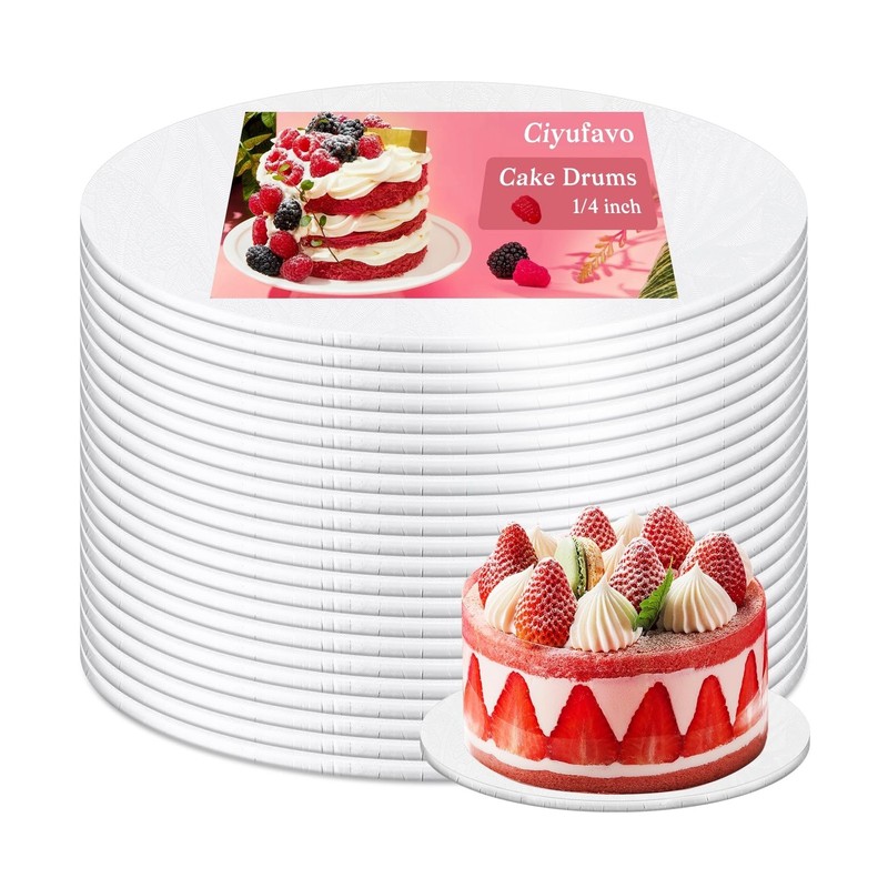 14 Inch Cake Drum, Cake Boards 14 Inch Round, 1/4″ White 8in 10in 12in 14in C…