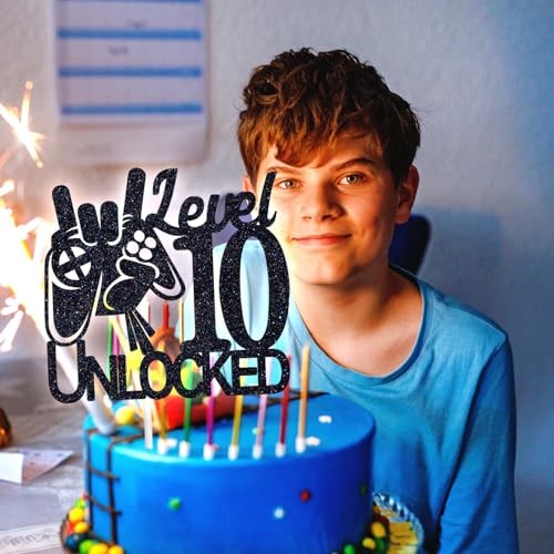 Tivurcia Unlocked Cake Topper - Video Game Boys 10th Birthday Cake Level 10 gallery