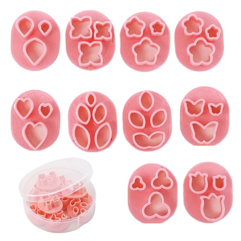 Flower Shape Clay Cutters Set 10 Type Clay Earrings Cutters for Jewelry Making