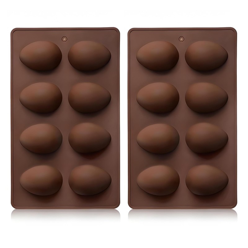 2pcs Easter Egg Shape Silicone Molds,8-Cavity Silicone Egg Pan for Cake Decor... gallery