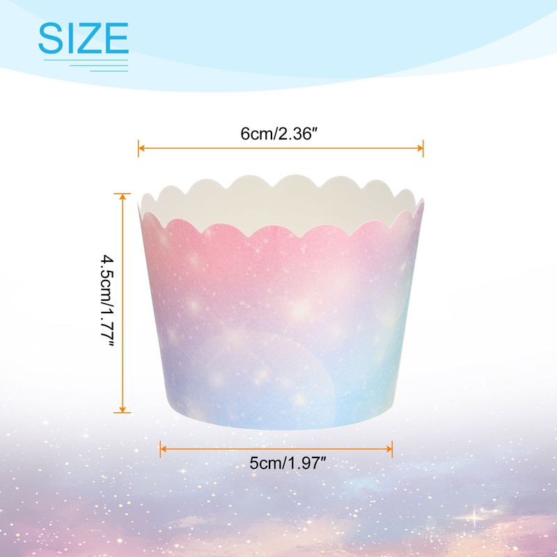 150Pcs Paper Baking Cups Small Cupcake Muffins Liner Wrapper Gradient Pink Blue gallery