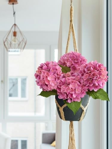 Hydrangea Artificial Flowers 4PCS 19.6 inch Silk Real Touch Latex Magenta gallery
