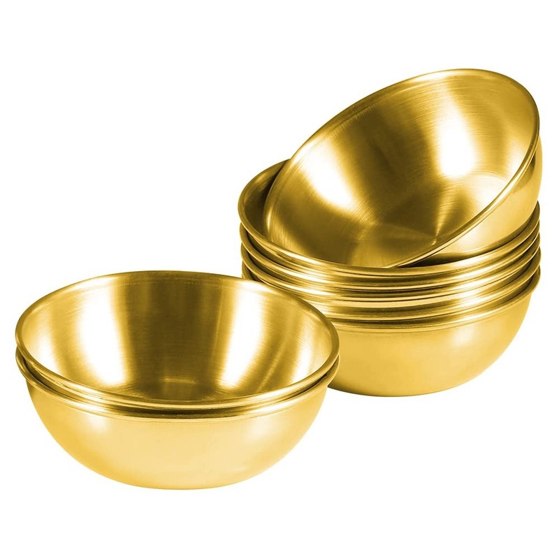 8 Pack 3.5inch Stainless Steel Sauce Dishes Mini Individual Saucers Bowl Roun…