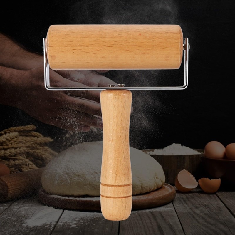 Small Wooden Dough Rolling Pin NonStick Pizza T Type 12x16.5 cm Kitchen gallery