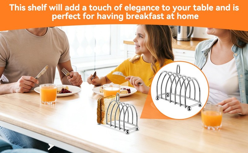 Toast Rack English Style, 6 Slice Bread Holder, Stainless Steel Toast Holder gallery