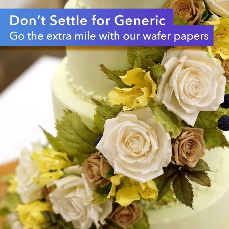 Wafer Paper for Cake Decorating, 100 Pack gallery