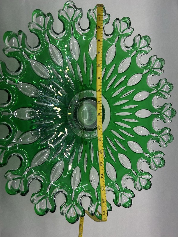 SHANNON Crystal Green Cake Pedestal Server Stand 10.5 - UNIQUE! gallery