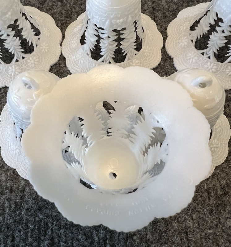 Vintage Wilton Filigree Wedding Cake White Bell Topper Decorations 6 pcs gallery