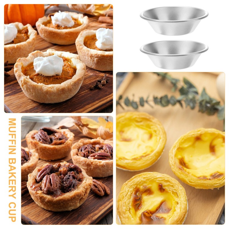 25 Pcs quiche moulds aluminum alloy tart pan Quiche Moulds Egg Tart Pans for gallery