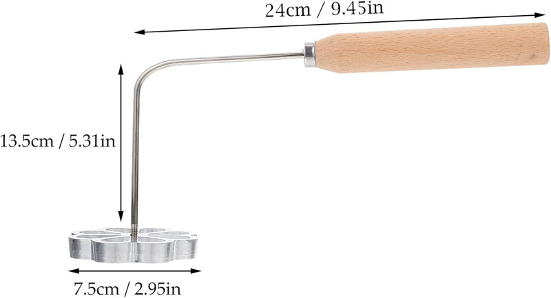 Swedish Rosette Aluminum Waffle with Wooden Handle Creative Cake Printing Frying gallery