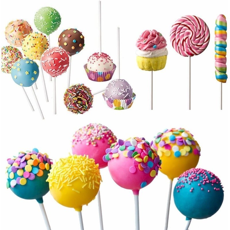Cake Pop Supplies 360 Pack Sticks Bags Twist Ties Candy Making Packaging New gallery