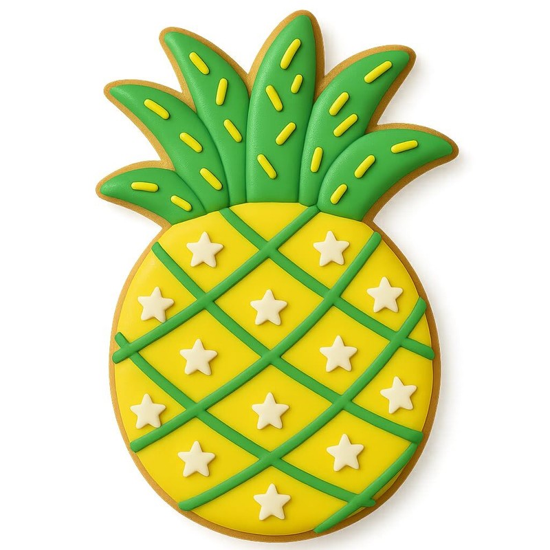 Mighty Gadget Detailed Pineapple Cookie Cutter & Stamp - 4x2.4" (Random Color) gallery