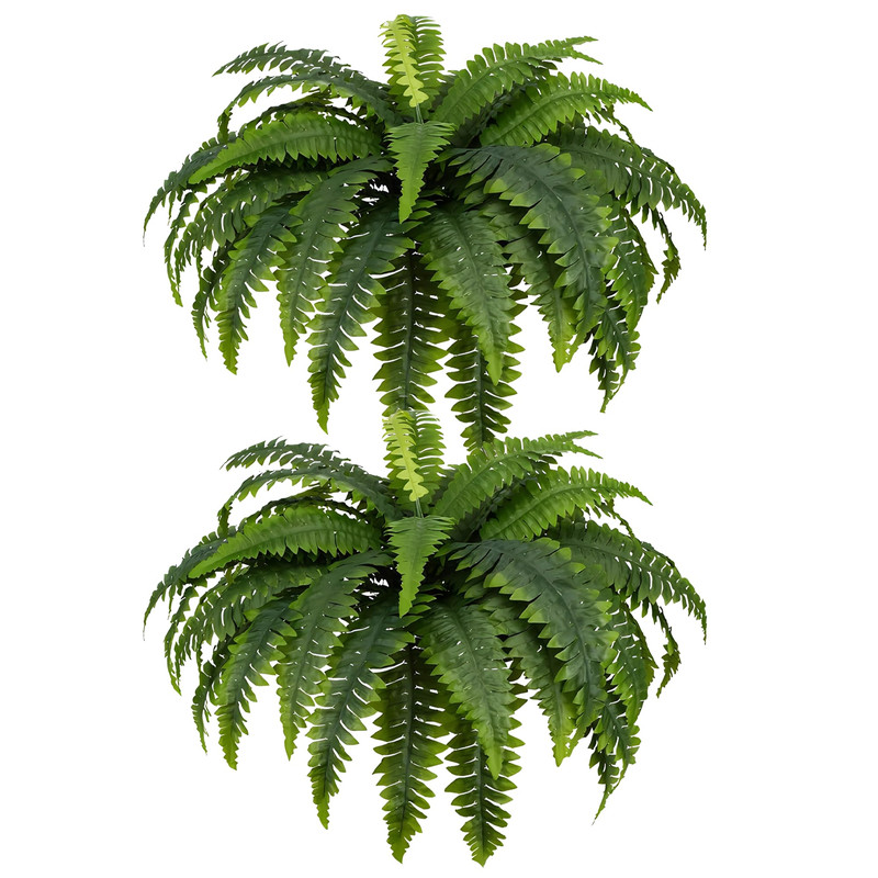 Mdal Ferns Artificial Bush Plants Large 40 Artificial Boston Fern Bush Set Of 2