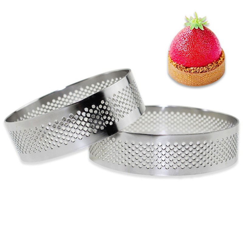 circle baking Pastry Round Perforated Tart Rings For Baking