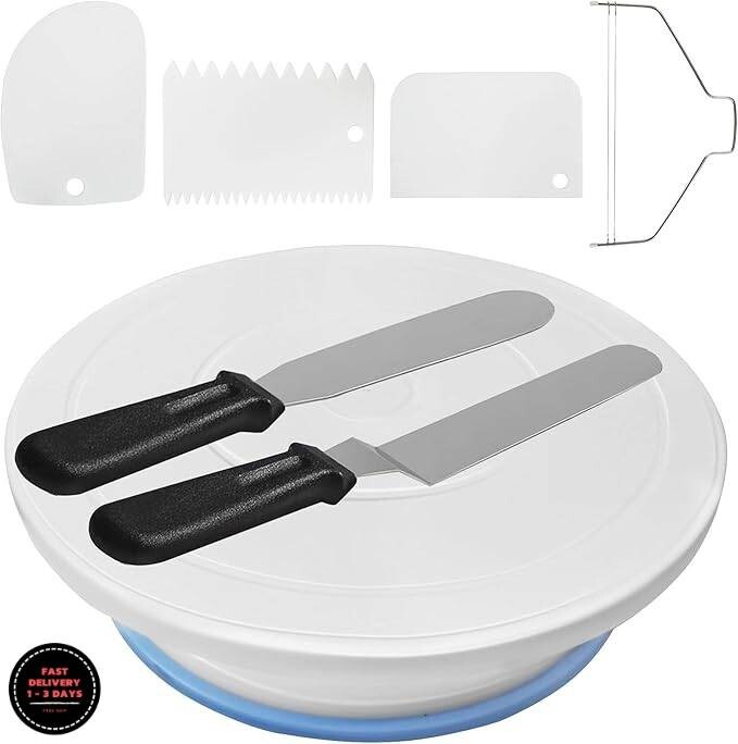 Plato giratorio antideslizante para tartas de 11 pulgadas para decorar soporte.