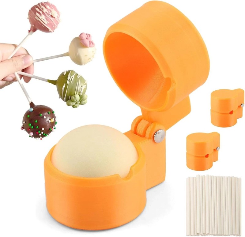2 Pack Round Cake Pop Mold Shapes Press Set, 3D Printed Sphere Circle Cake Pop C