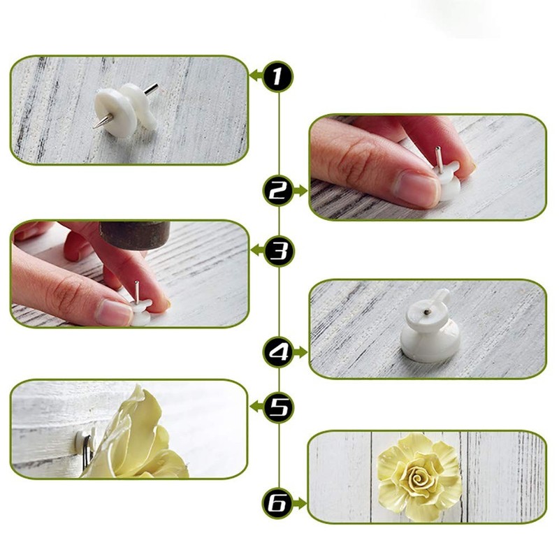 Alycaso Rose Ceramic Flower Wall Dcor Artificial 3D Flower Wall Art For Living gallery