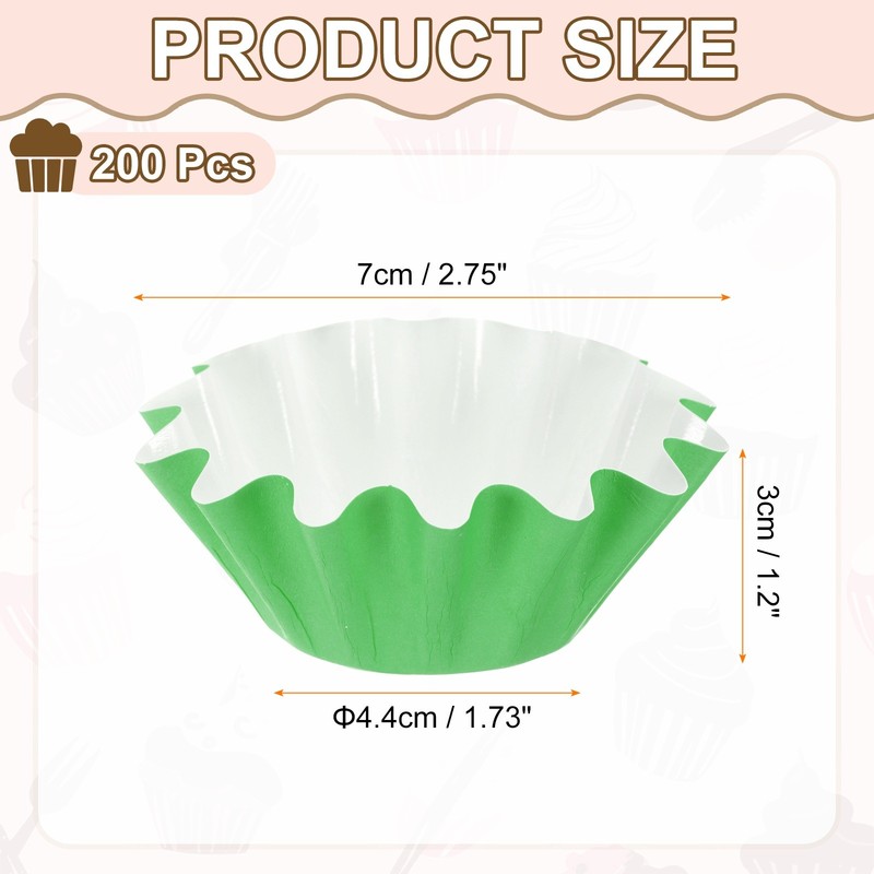 200Pcs Perforated Green Cupcake Anti-Grease Standard for gallery