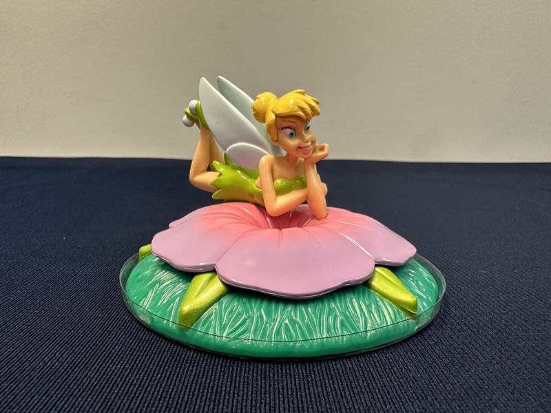 Disney Tinkerbell On Flower Cake Topper, Decopac Tinkerbell Figurine, 4” Dia.