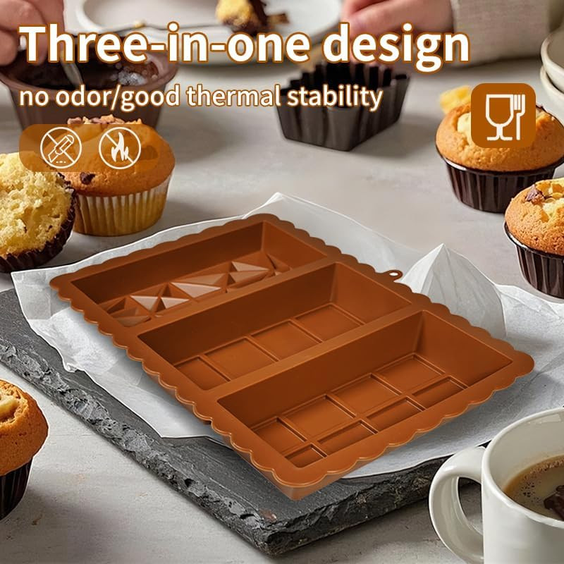 Chocolate Bar Mold - Food Grade Silicone Chocolate Molds, Non-Stick & Easy to Re gallery