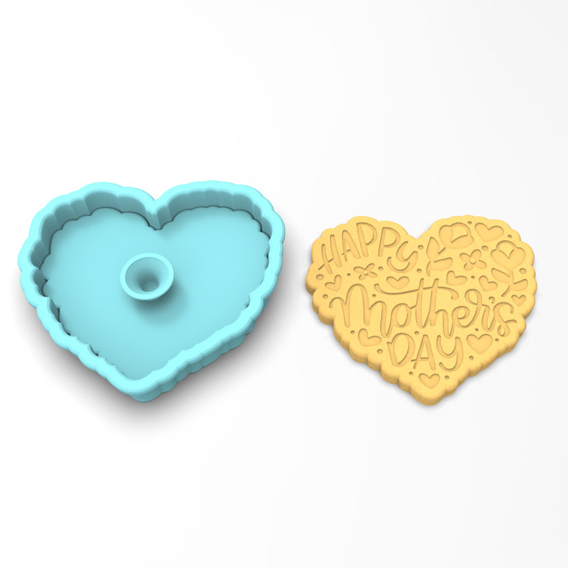 Happy Mother's Day Flower Heart Cookie Cutter & Stamp #1 | Mom Mama Mommy Ma gallery